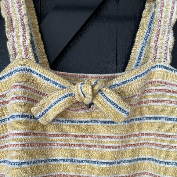 Madewell Texture & Thread Tie-Front Boho Tank Top in Smithfield Stripe Sz M - Picture 6 of 11